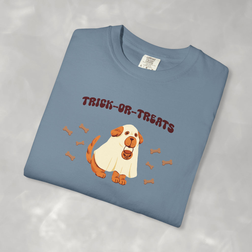 Trick-or-Treats Cute Funny Halloween Dog Lover Unisex Garment-Dyed T-shirt