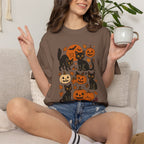 Spooky Black Cats and Jack-O-Lanterns, Unisex Comfort Colors Tee