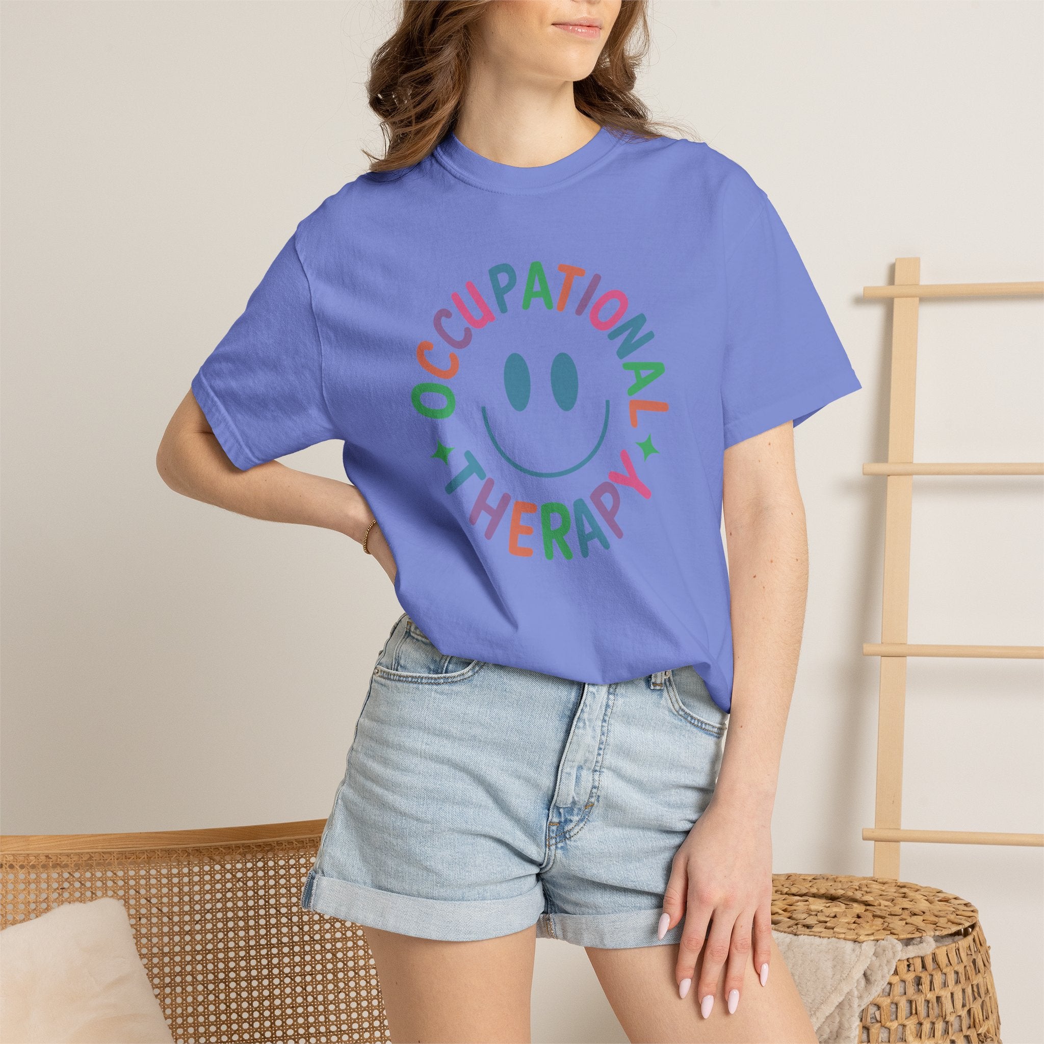 Occupational Therapy, Cute Playful Smile, OT, COTA Comfort Colors Tee