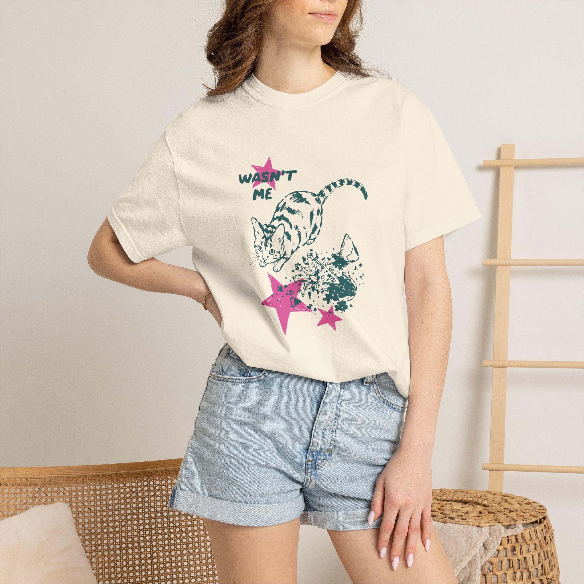 Wasn't Me, Funny, Cat Lover Comfort Colors Tee