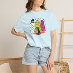 Preppy, Girly, Cute Halloween Ghosts with Cats, Comfort Colors Tee