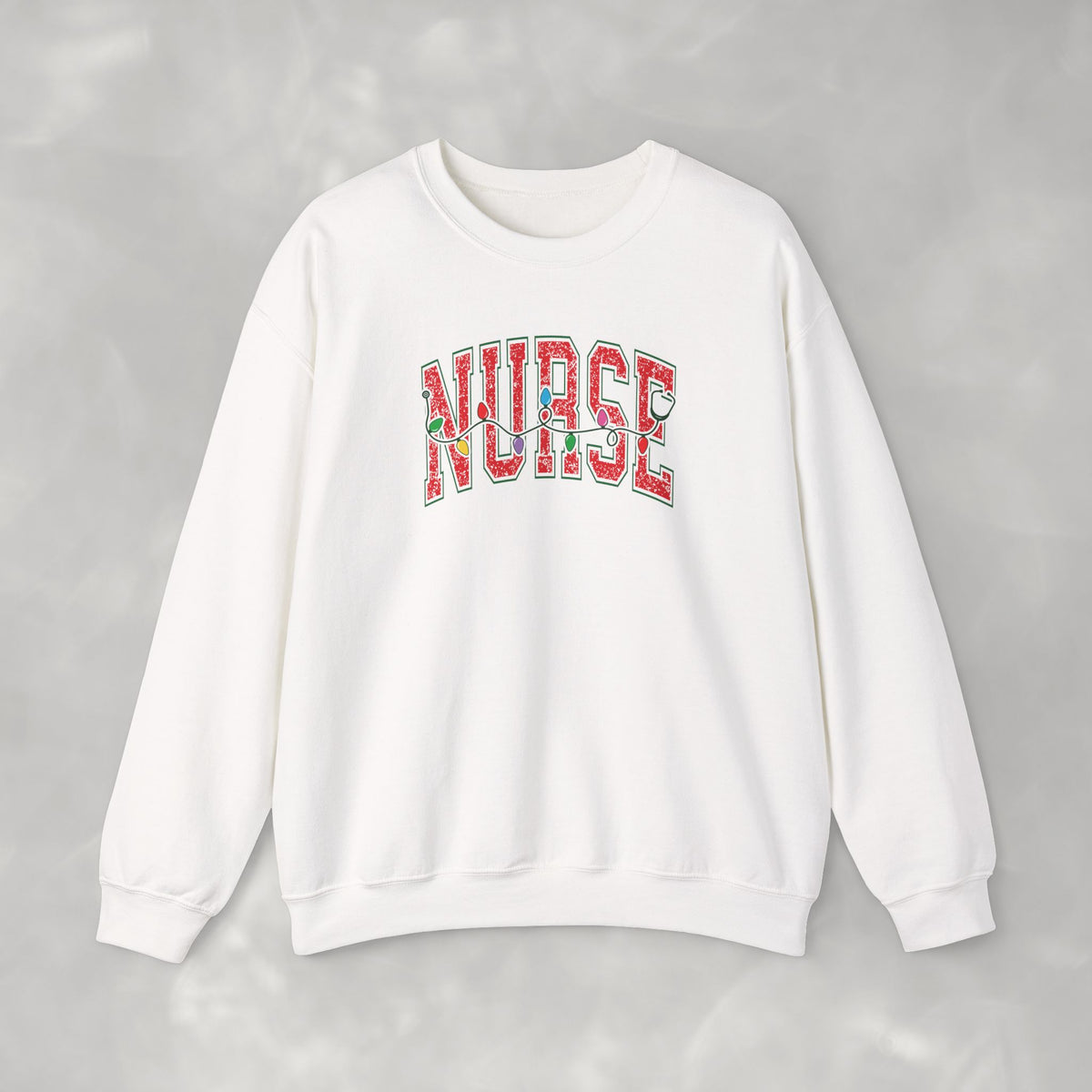 Christmas Lights Nurse Stethoscope Gildan Unisex Heavy Blend™ Crewneck Sweatshirt for RN, LPN, GN, Student Nurse