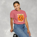 Happy Jack-O-Lantern, Striped Halloween Comfort Colors Unisex Garment-Dyed T-shirt