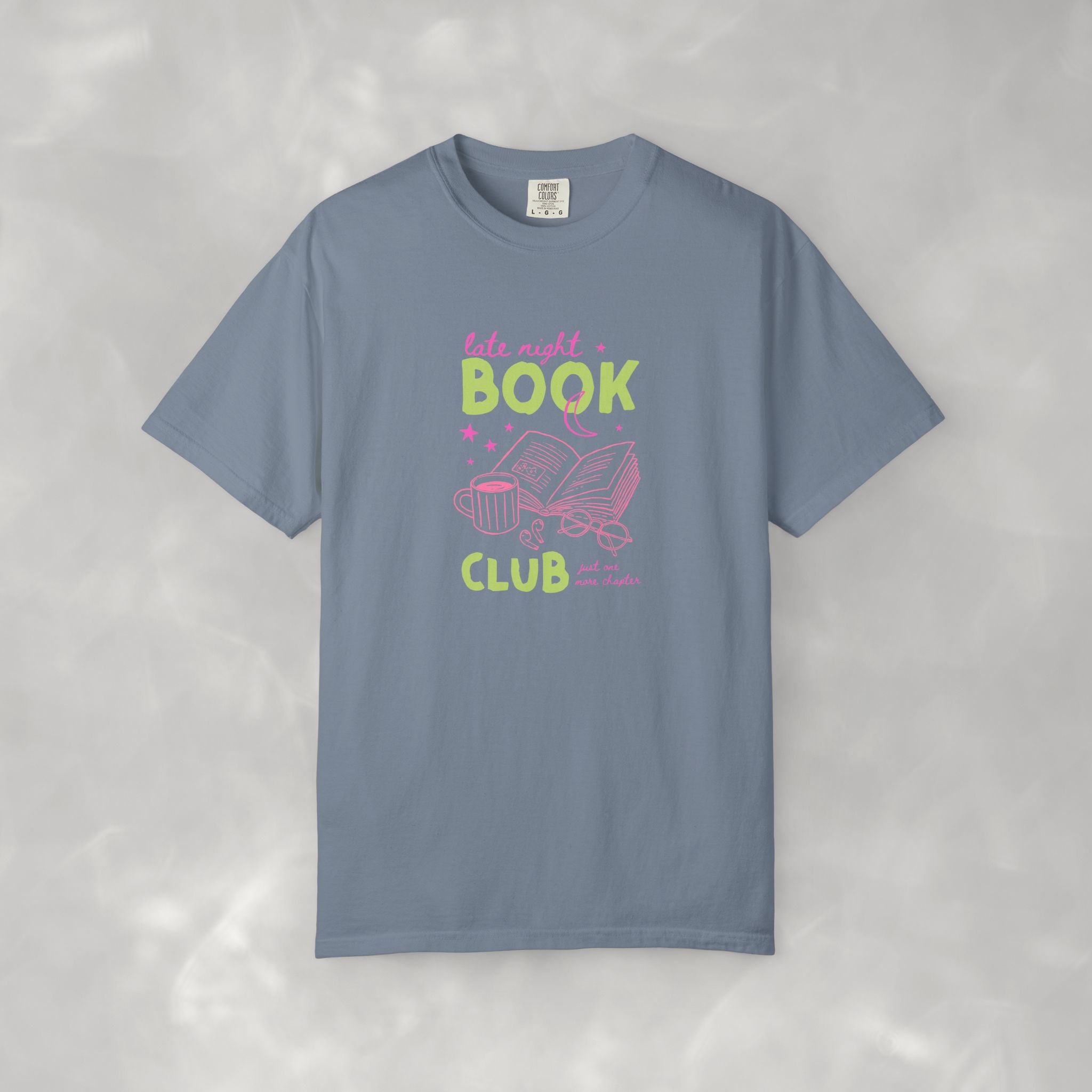 Late Night Book Club, Comfort Colors Book Lover, Reader Tee for Women,