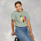 Preppy, Girly, Cute Halloween Ghosts with Cats, Comfort Colors Tee