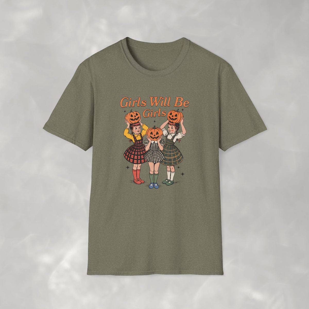 Girls Will Be Girls, Funny Vintage Retro Halloween Gildan Unisex Softstyle T-Shirt