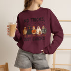 No Tricks Just Chicks, Funny Halloween Chickens in Costumes, Gildan Unisex Heavy Blend™ Crewneck Sweatshirt