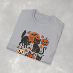 Spooky Black Cats and Jack-O-Lanterns, Gildan Unisex Softstyle T-Shirt