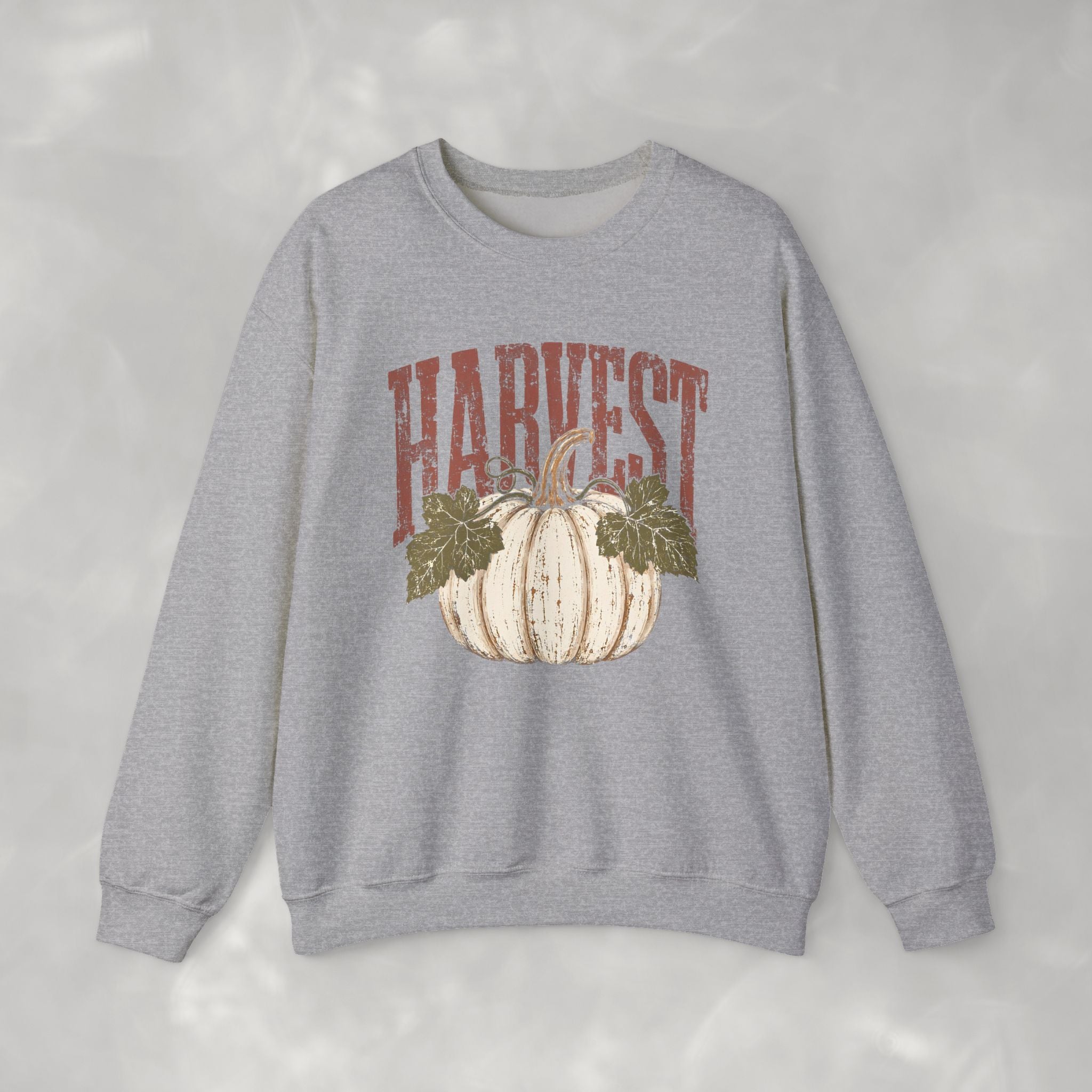 Autumn Harvest, White Pumpkin Retro Gildan Unisex Heavy Blend™ Crewneck Sweatshirt