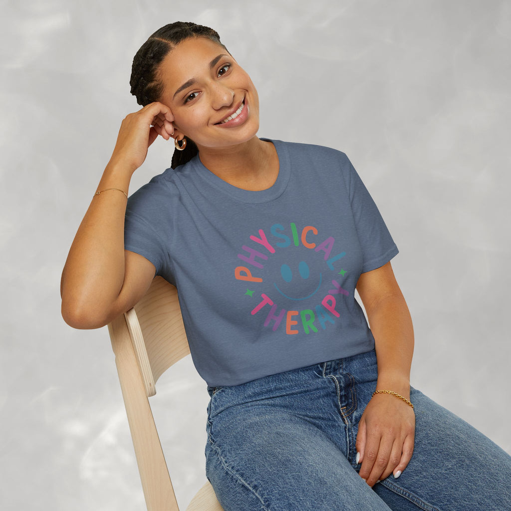 Physical Therapy, Cute Playful Smile, PT, PTA Gildan Unisex Softstyle T-Shirt