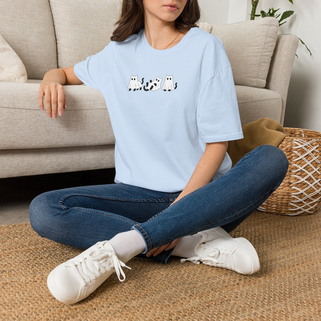 Cute Black Cat Ghosts, Haunted Kitties Halloween Gildan Unisex Softstyle T-Shirt