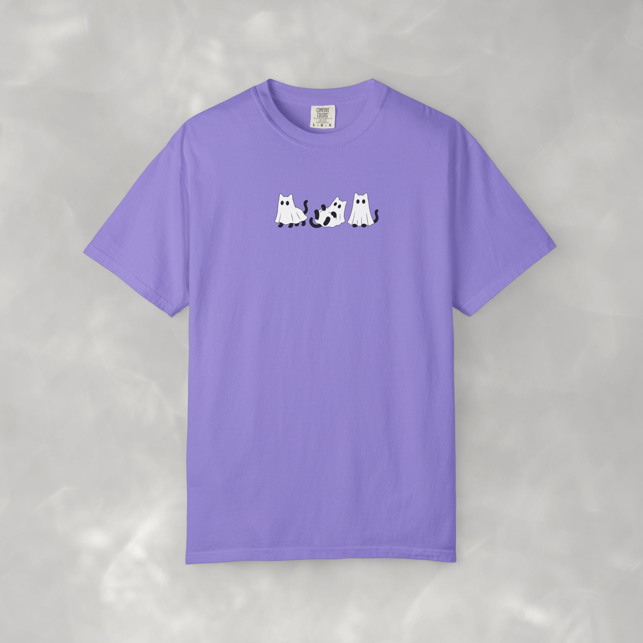 Cute Black Cat Ghosts, Haunted Kitties Halloween Comfort Colors Tee
