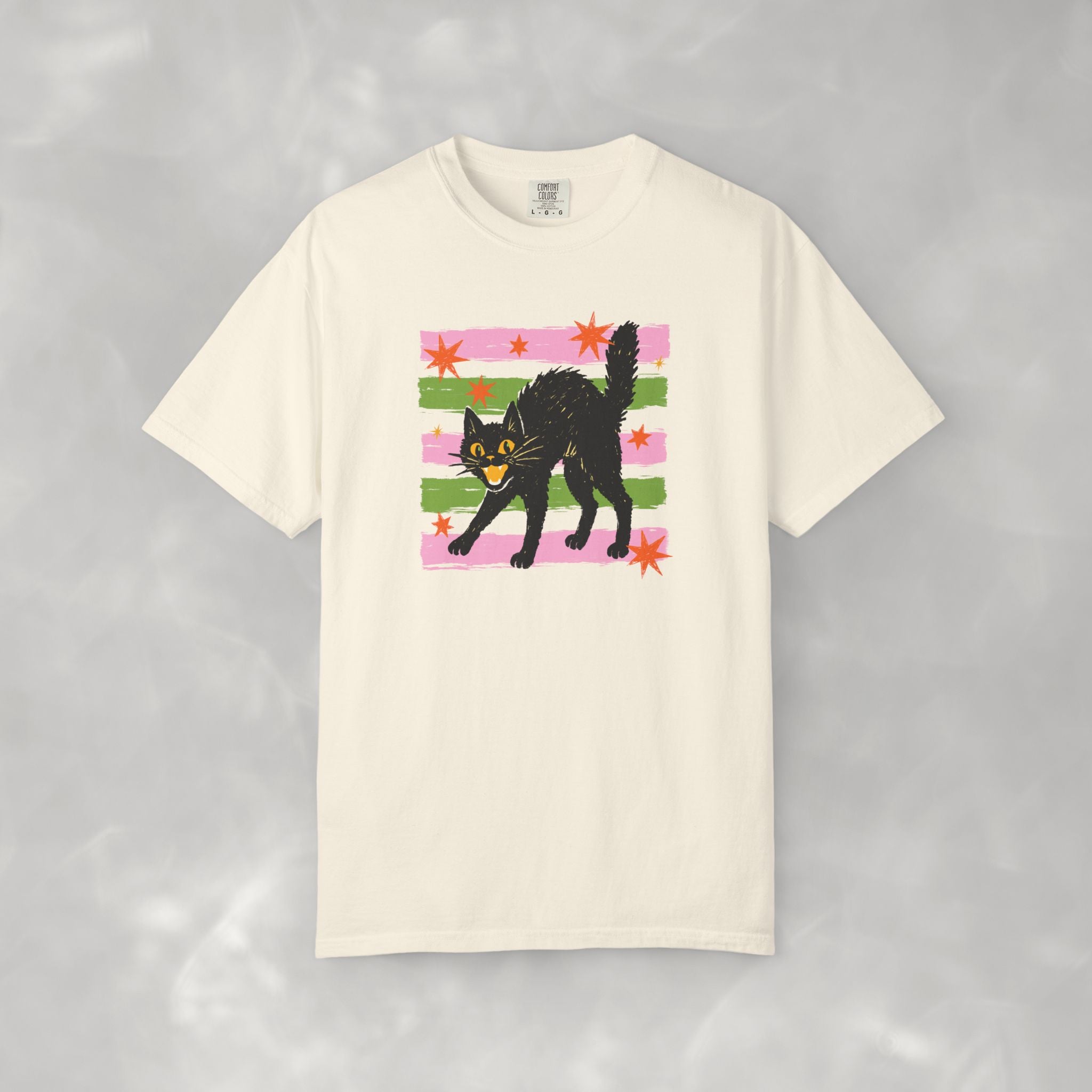Spooky, Cute Black Cat, Halloween Comfort Colors Tee Unisex