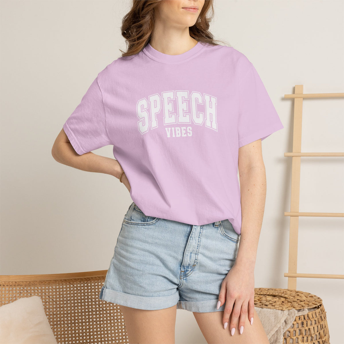 Speech Vibes, Unisex Comfort Colors Tee for SLP, SLPA, Speech Therapy
