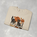 Spooky Black Cats and Jack-O-Lanterns, Gildan Unisex Heavy Blend™ Crewneck Sweatshirt