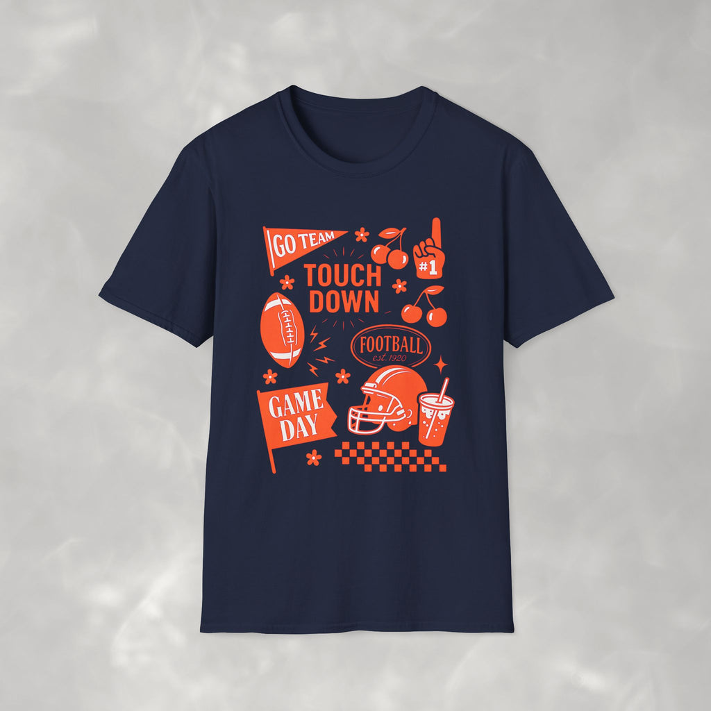 Football Season, Touchdown, Gameday, Cute Gildan Unisex Softstyle T-Shirt