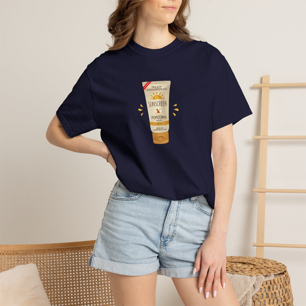 Popcorn Scented Sunscreen, Funny, Random Questionable Concepts Comfort Colors Tee
