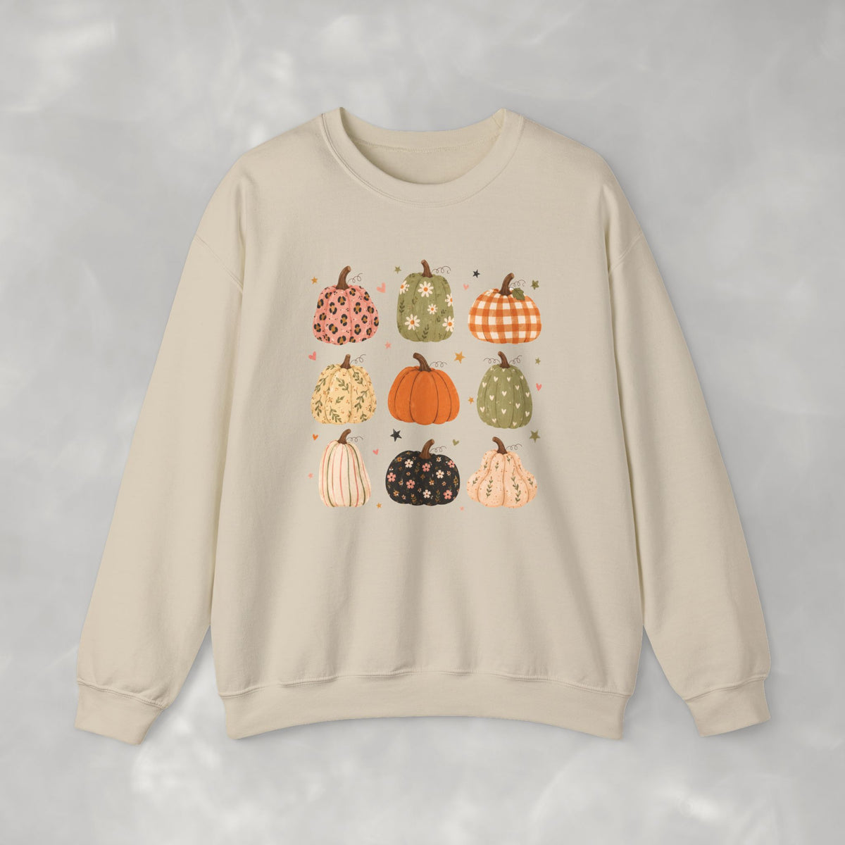 Whimsical Autumn Pumpkins Gildan Unisex Heavy Blend™ Crewneck Sweatshirt for Fall, Thanksgiving