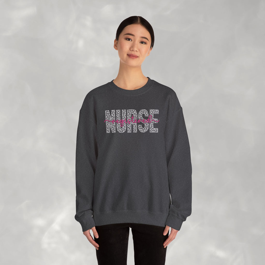 Registered Nurse Leopard Print Gildan Unisex Heavy Blend™ Crewneck Sweatshirt