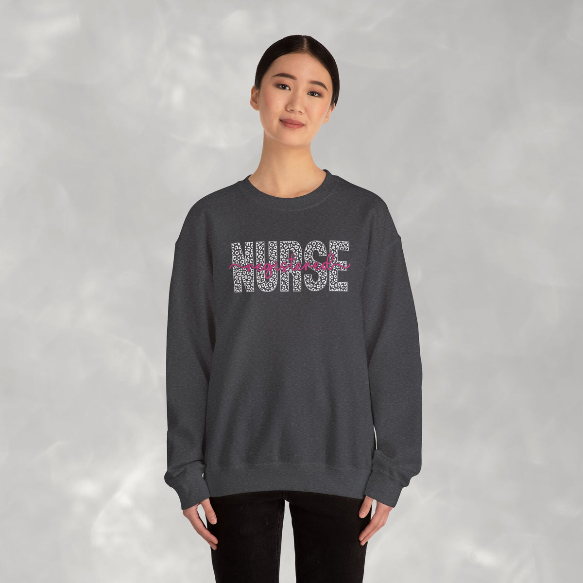 Registered Nurse Leopard Print Gildan Unisex Heavy Blend™ Crewneck Sweatshirt