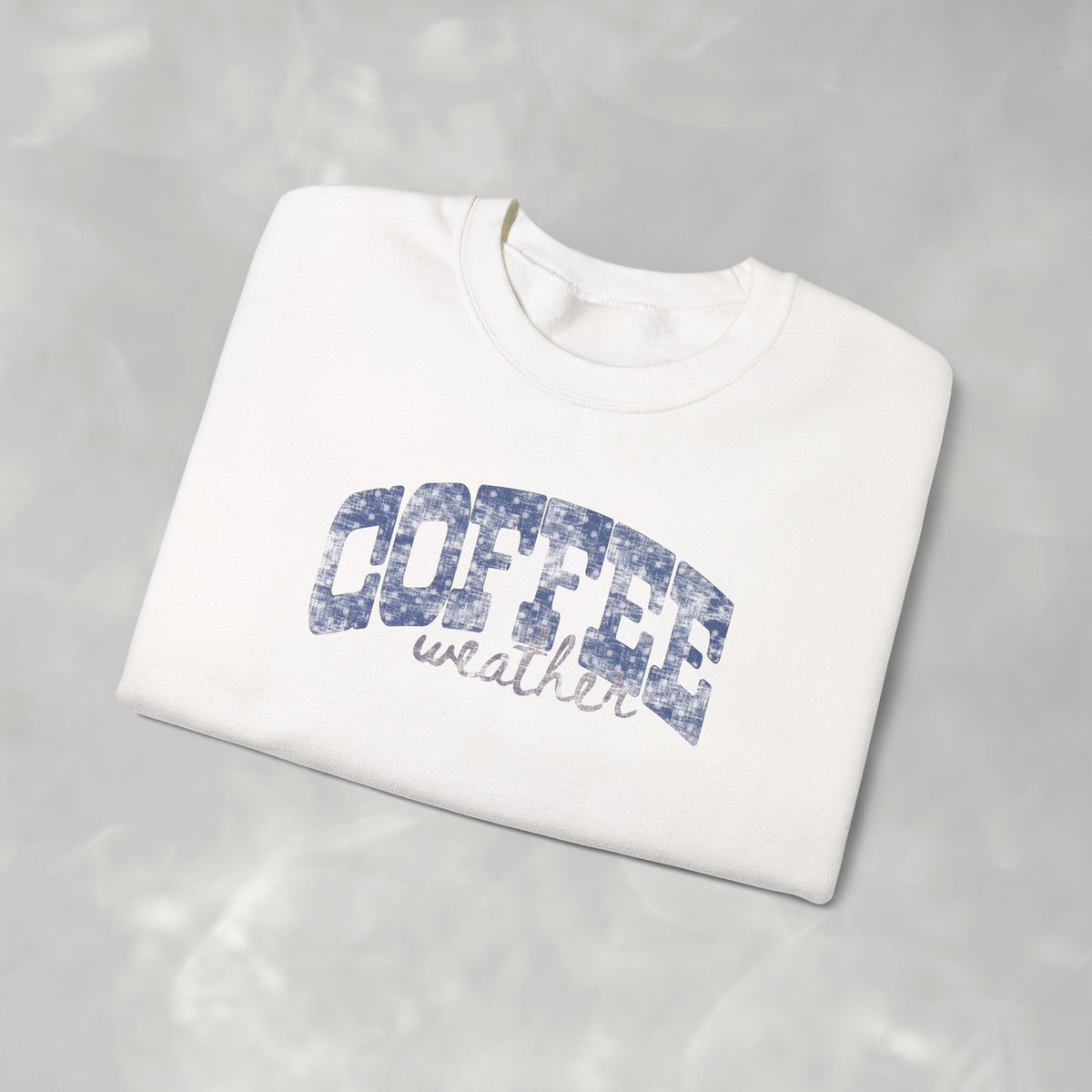 Coffee Weather Distressed Trendy Gildan Unisex Heavy Blend™ Crewneck Sweatshirt for Autumn, Fall