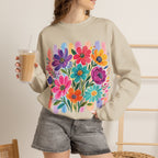Boho Floral Striped Gildan Unisex Heavy Blend™ Crewneck Sweatshirt
