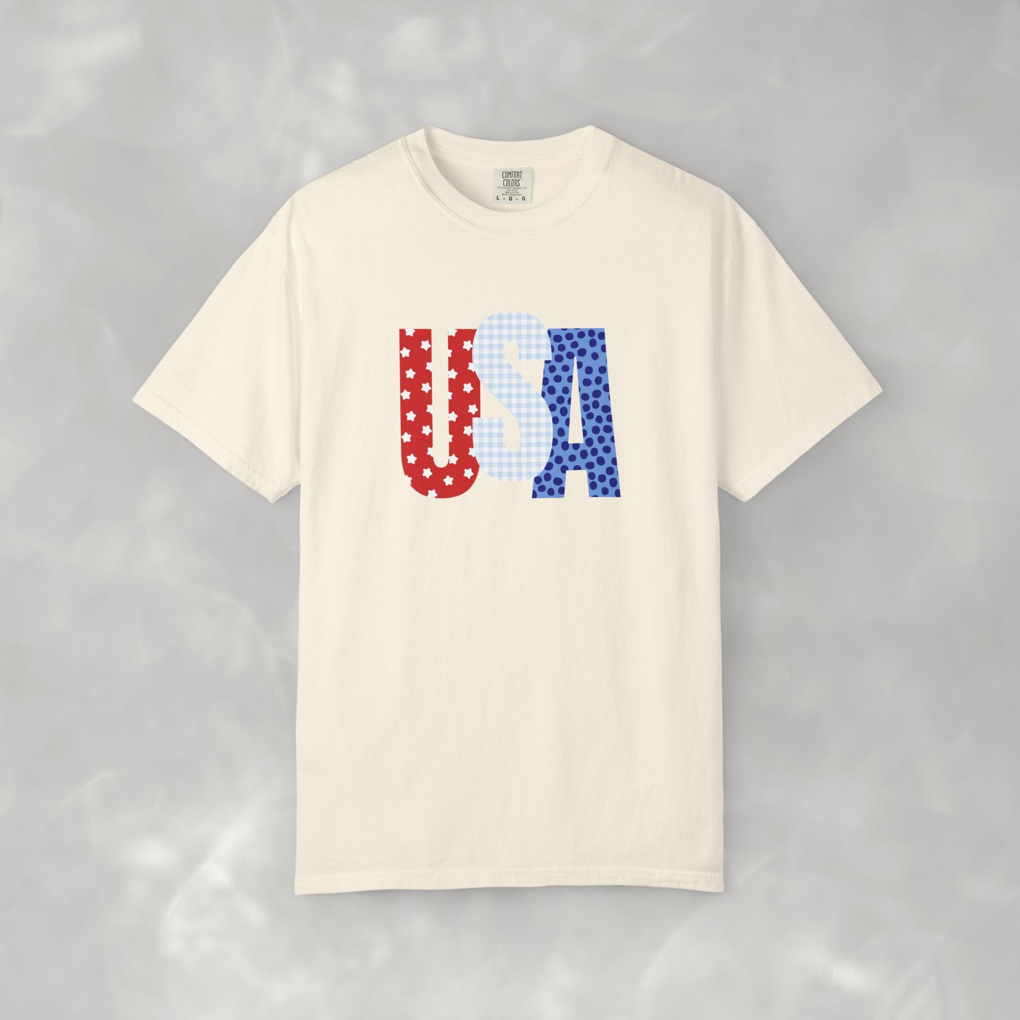 USA CC Tee, Cute 4th of July T-shirt for Women, Comfort Colors