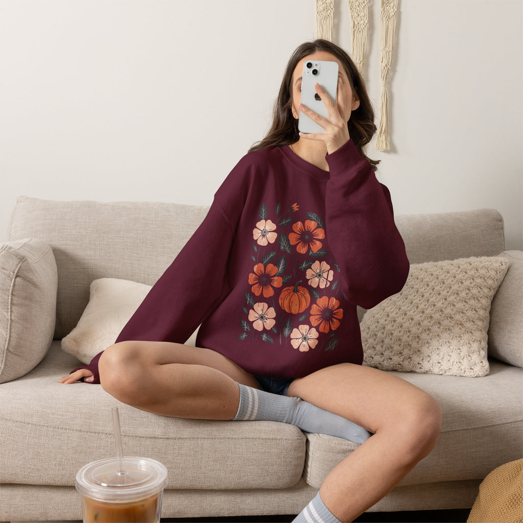 Vintage Autumn, Retro Fall Gildan Unisex Heavy Blend™ Crewneck Sweatshirt