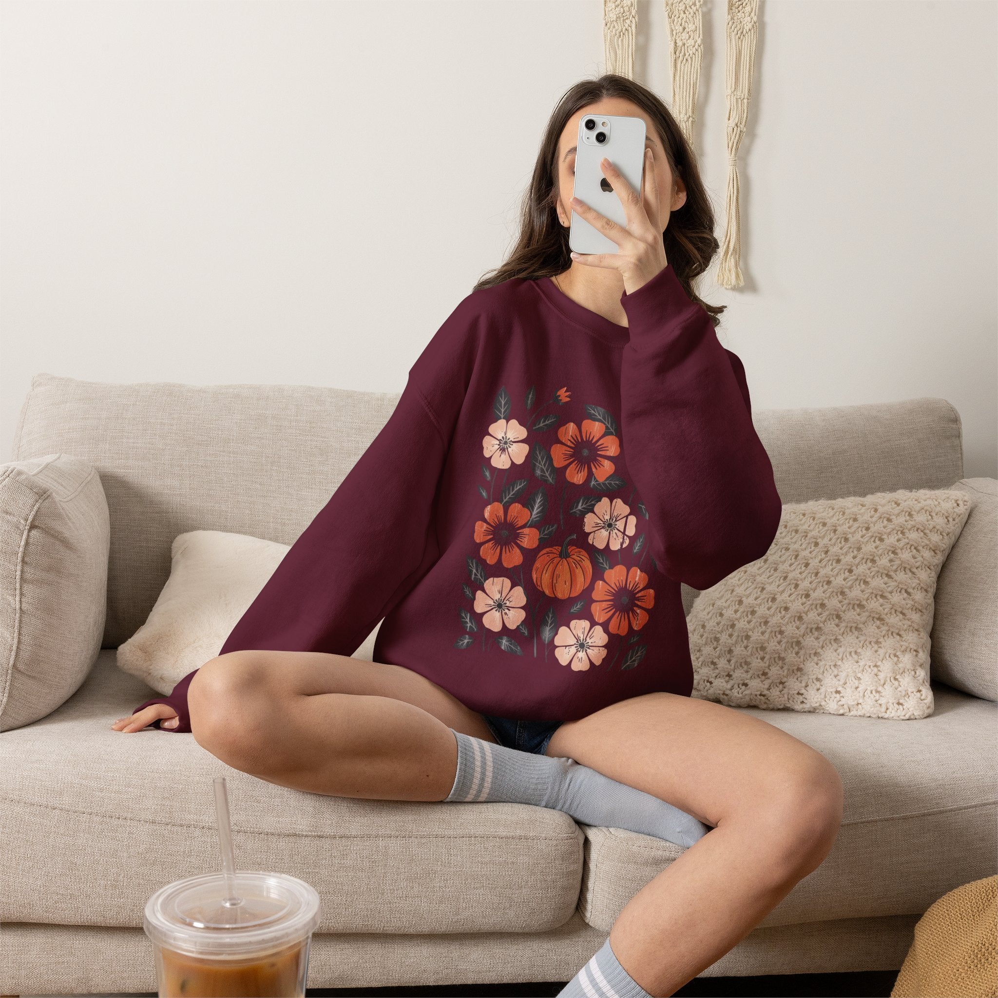 Vintage Autumn, Retro Fall Gildan Unisex Heavy Blend™ Crewneck Sweatshirt