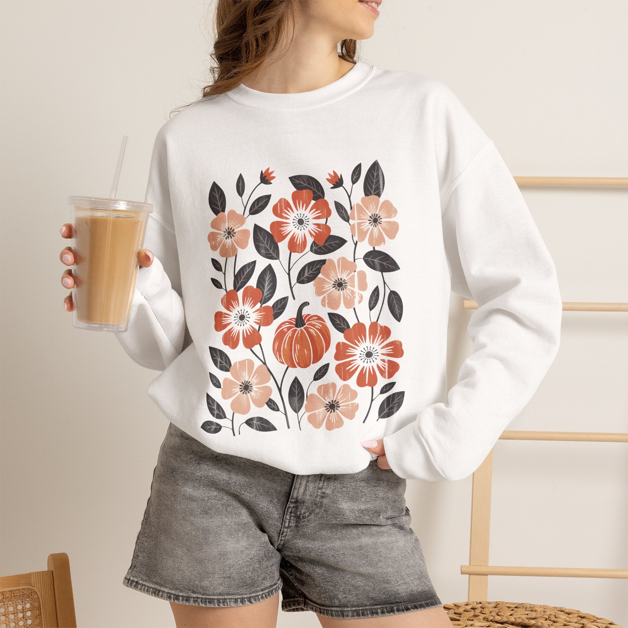 Vintage Autumn, Retro Fall Gildan Unisex Heavy Blend™ Crewneck Sweatshirt