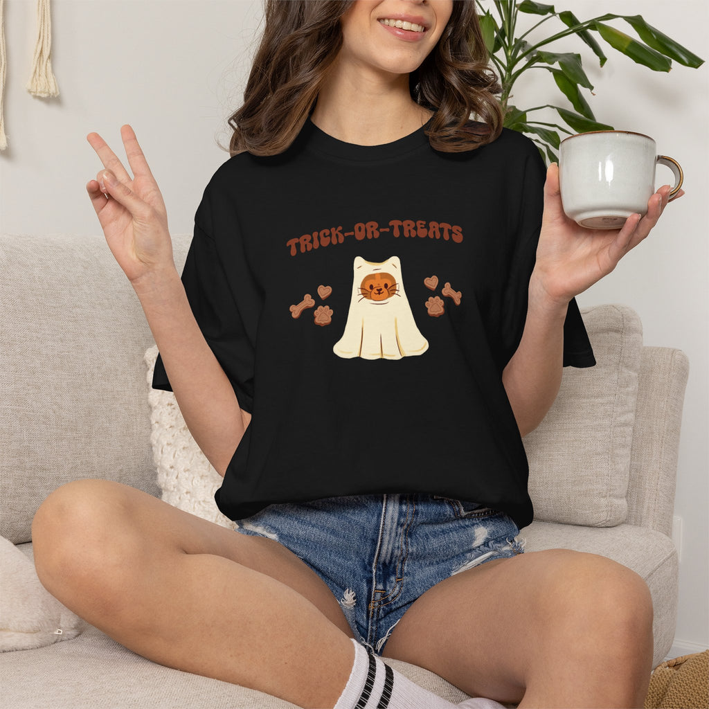 Trick-or-Treats Cute Funny Halloween Cat Lover Comfort Colors Garment-Dyed T-shirt