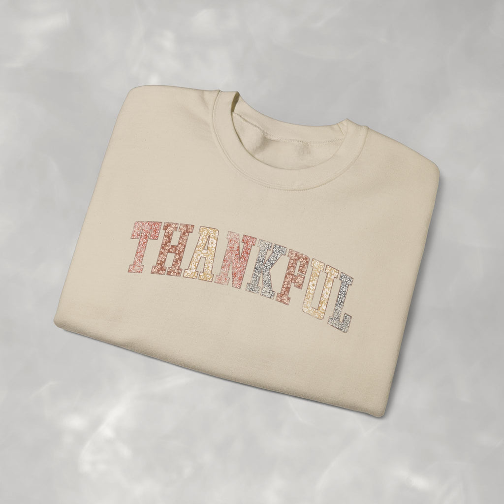 Thankful Cute Boho Trendy Gildan Unisex Heavy Blend™ Crewneck Sweatshirt for Autumn, Fall, Thanksgiving