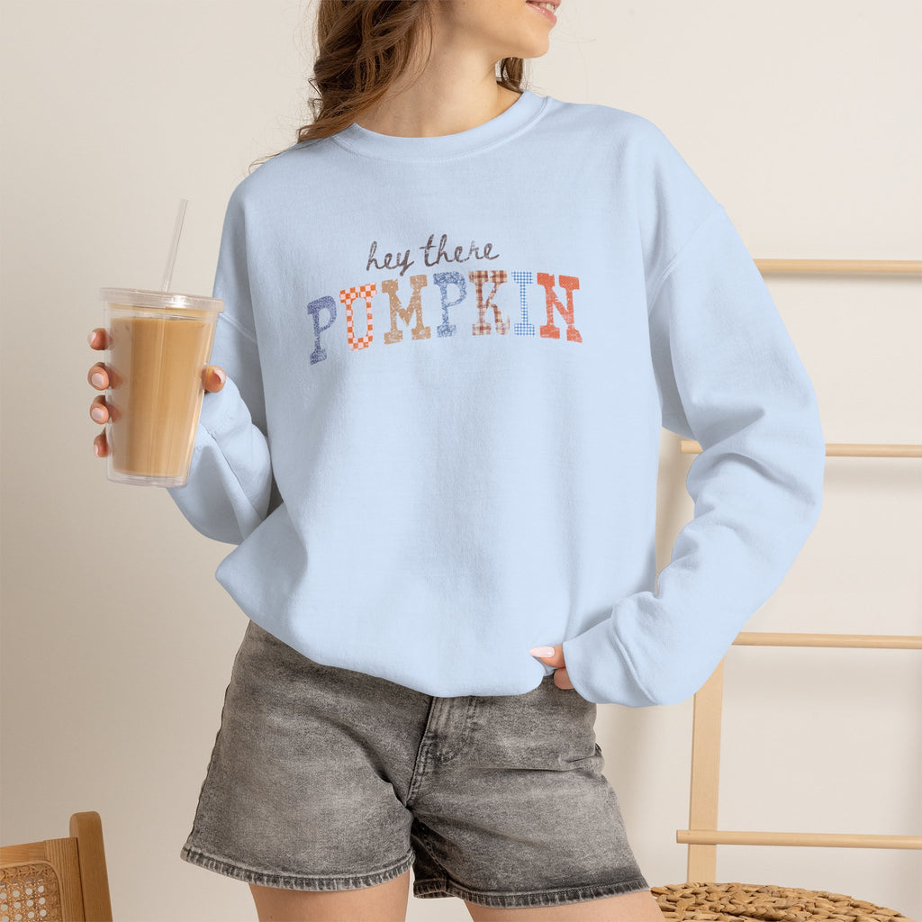 Hey There Pumpkin Cute Fall Gildan Unisex Heavy Blend™ Crewneck Sweatshirt for Autumn, Thanksgiving