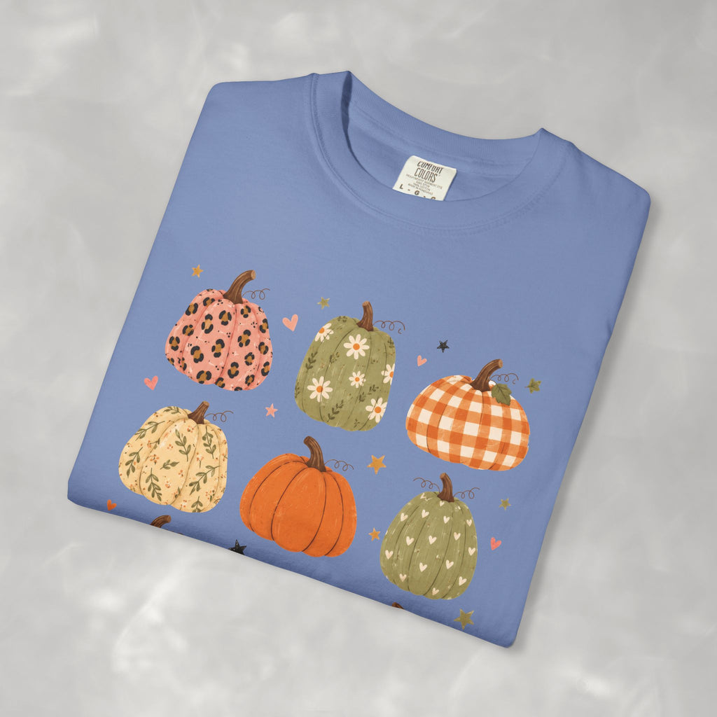 Whimsical Autumn Pumpkins Comfort Color Garment-Dyed T-shirt for Fall, Thanksgiving