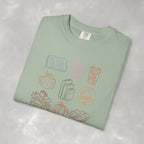 Autum Vibes, Cozy Reading, Pumpkin Spice, Hand-Drawn Doodles Comfort Colors Tee