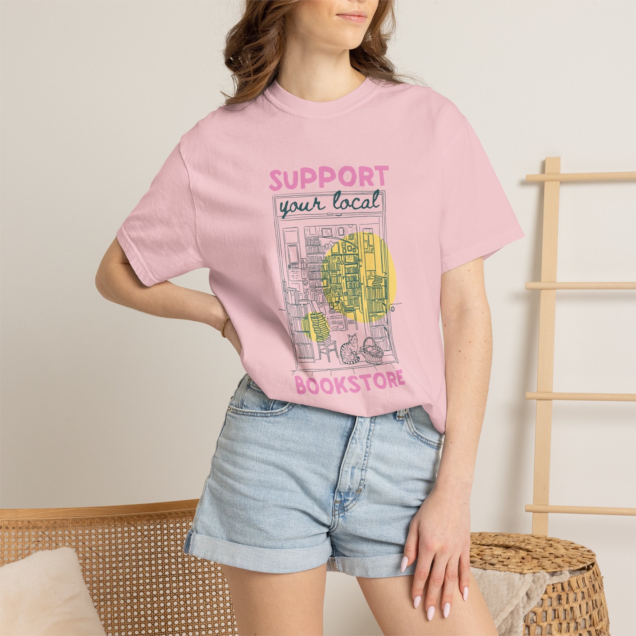 Support Your Local Book Store, Book, Reading Lover Comfort Colors Tee