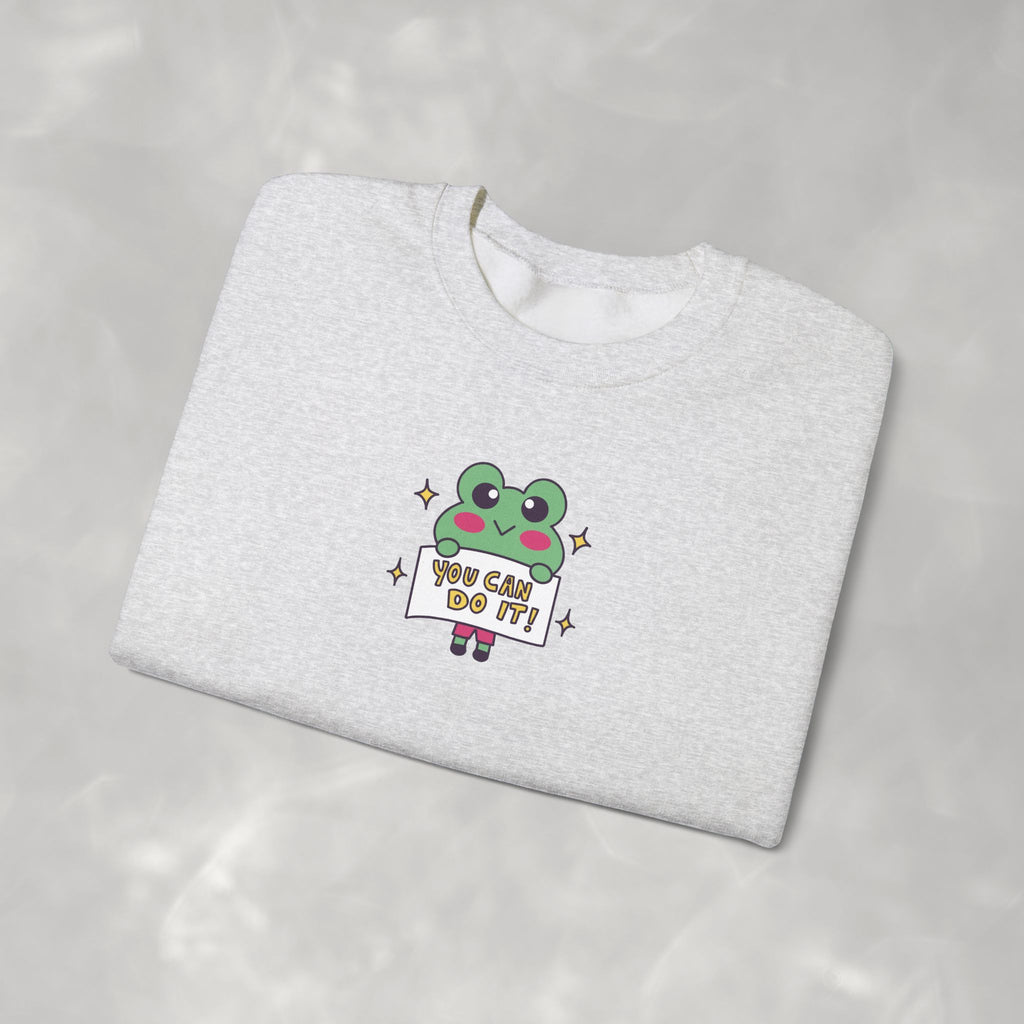 You Can Do It, Cute Motivational Frog Unisex Heavy Blend™ Crewneck Sweatshirt for OT, PT, Speech Therapist