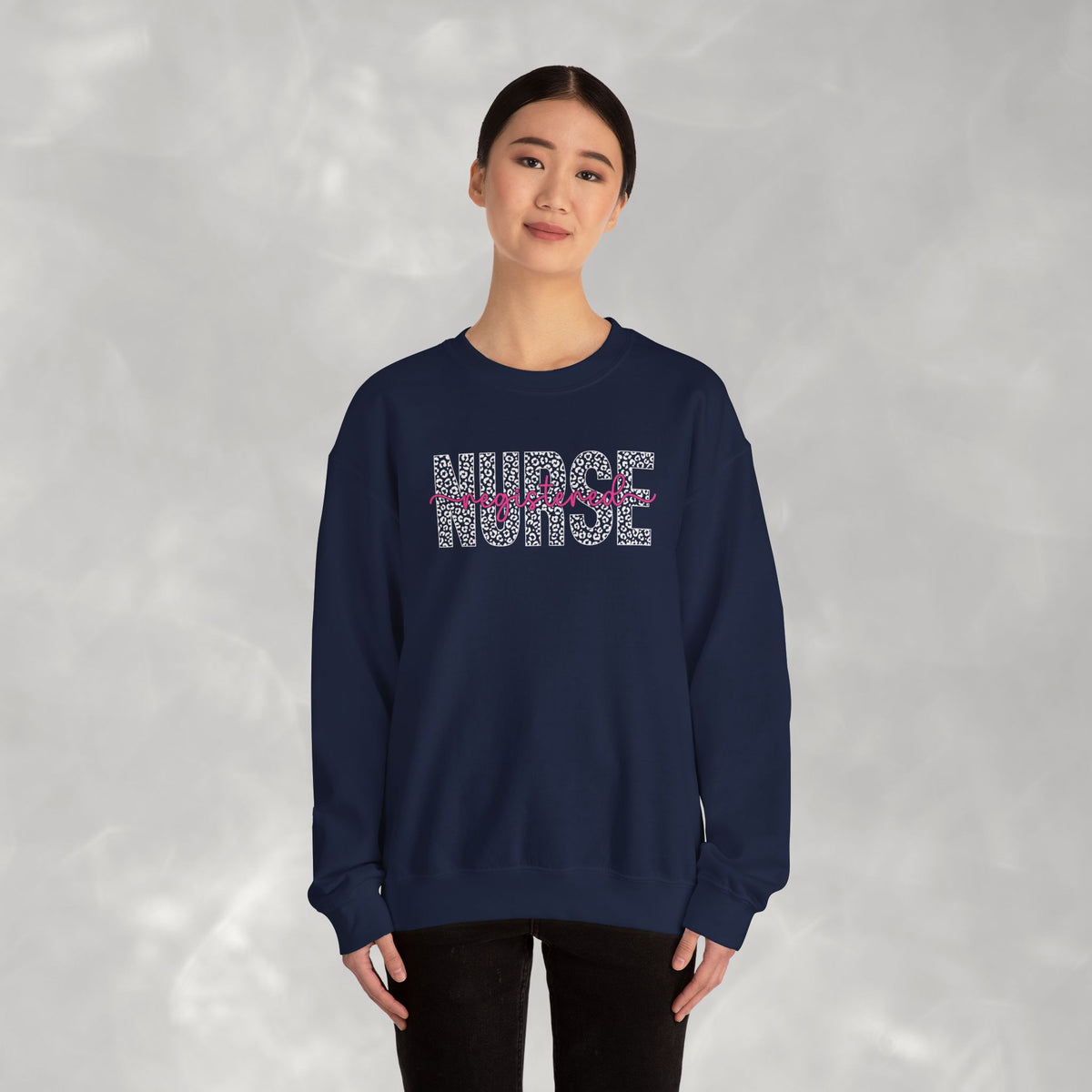 Registered Nurse Leopard Print Gildan Unisex Heavy Blend™ Crewneck Sweatshirt