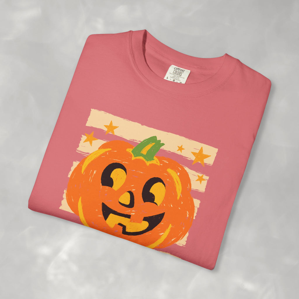 Happy Jack-O-Lantern, Striped Halloween Comfort Colors Unisex Garment-Dyed T-shirt