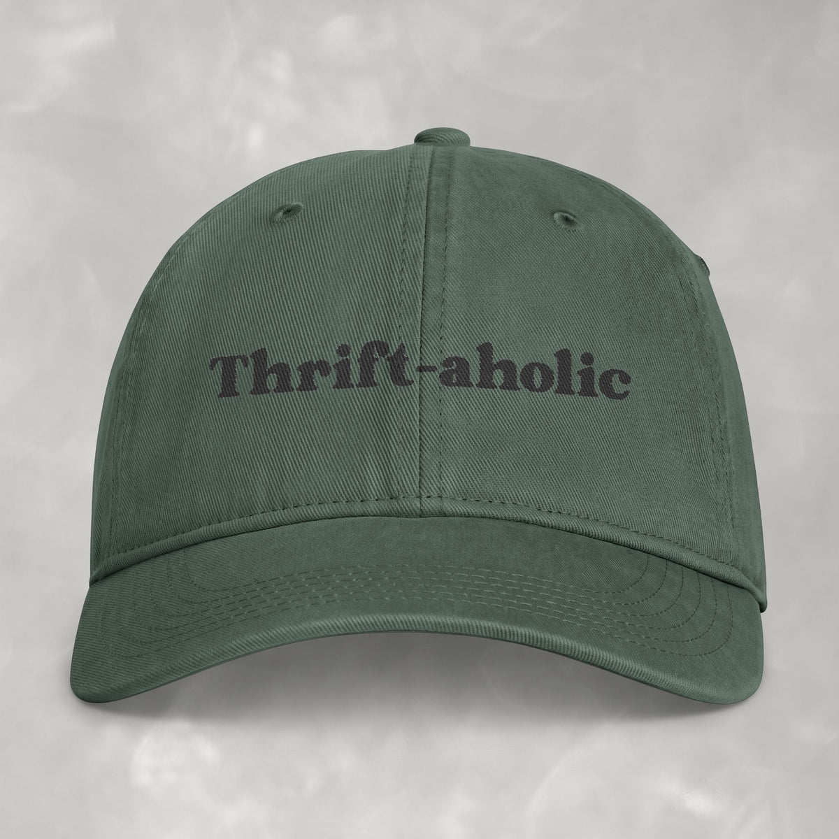 Thrift-aholic Embroidered Funny Thrifting Comfort Colors Coastal Washed Cap