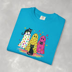 Preppy, Girly, Cute Halloween Ghosts with Cats, Comfort Colors Tee