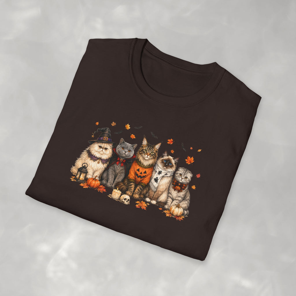 Retro Cats in Halloween Costumes Gildan Unisex Softstyle T-Shirt
