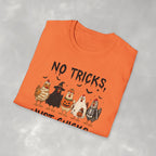 No Tricks Just Chicks, Funny Halloween Chickens in Costumes, Gildan Unisex Softstyle T-Shirt