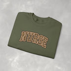 Leopard Print Varsity Nurse Gildan Unisex Heavy Blend™ Crewneck Sweatshirt