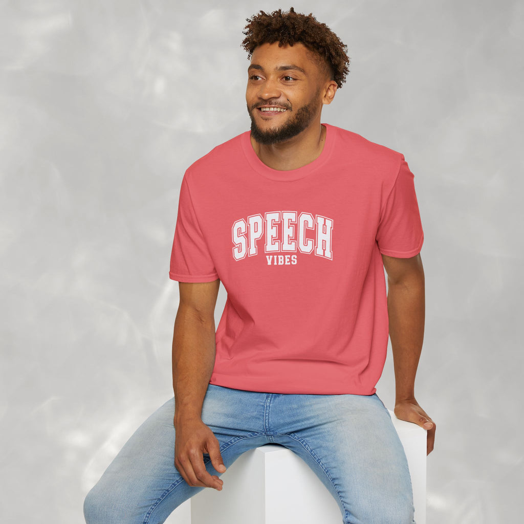 Speech Vibes Gildan Unisex Softstyle T-Shirt for SLP, SLPA, Speech Therapy