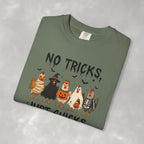 No Tricks Just Chicks, Funny Halloween Chickens in Costumes, Comfort Colors Tee