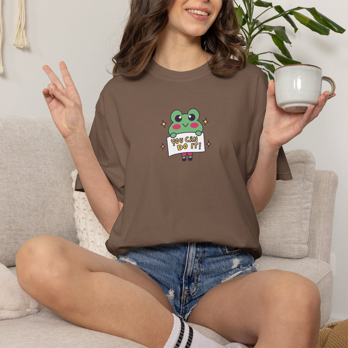 You Can Do It, Cute Motivational Frog Unisex Comfort Colors Tee for OT, PT, Speech Therapist