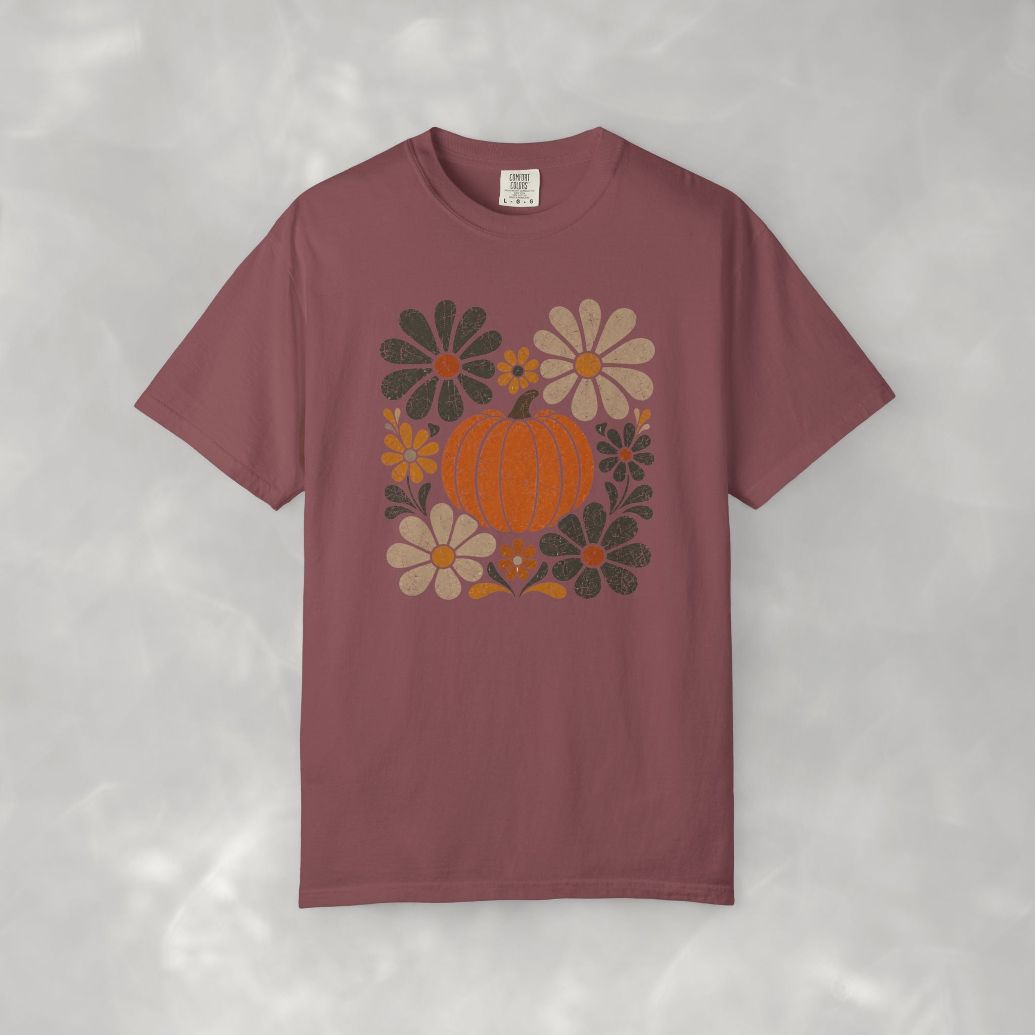 Retro Fall, Autumn Pumpkin Comfort Colors Tee
