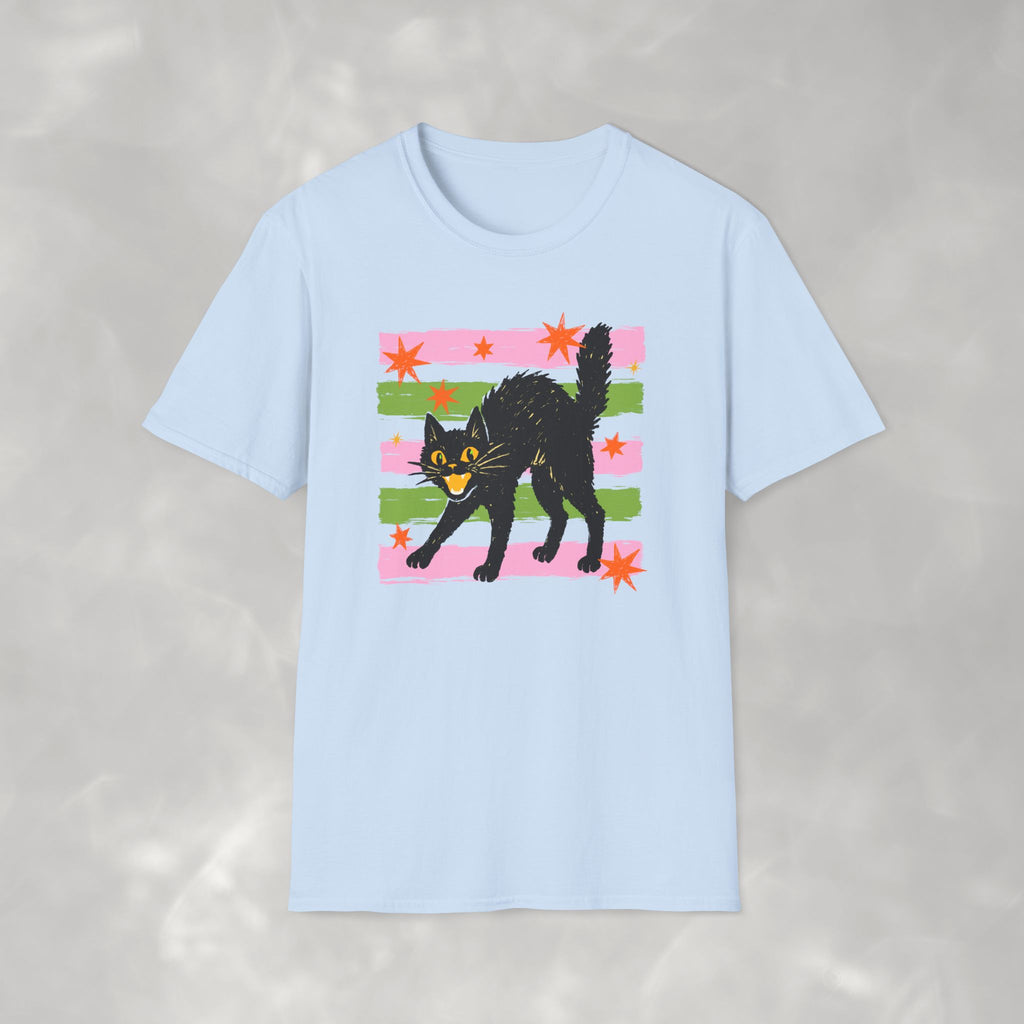 Spooky, Cute Black Cat, Halloween Gildan Unisex Softstyle T-Shirt