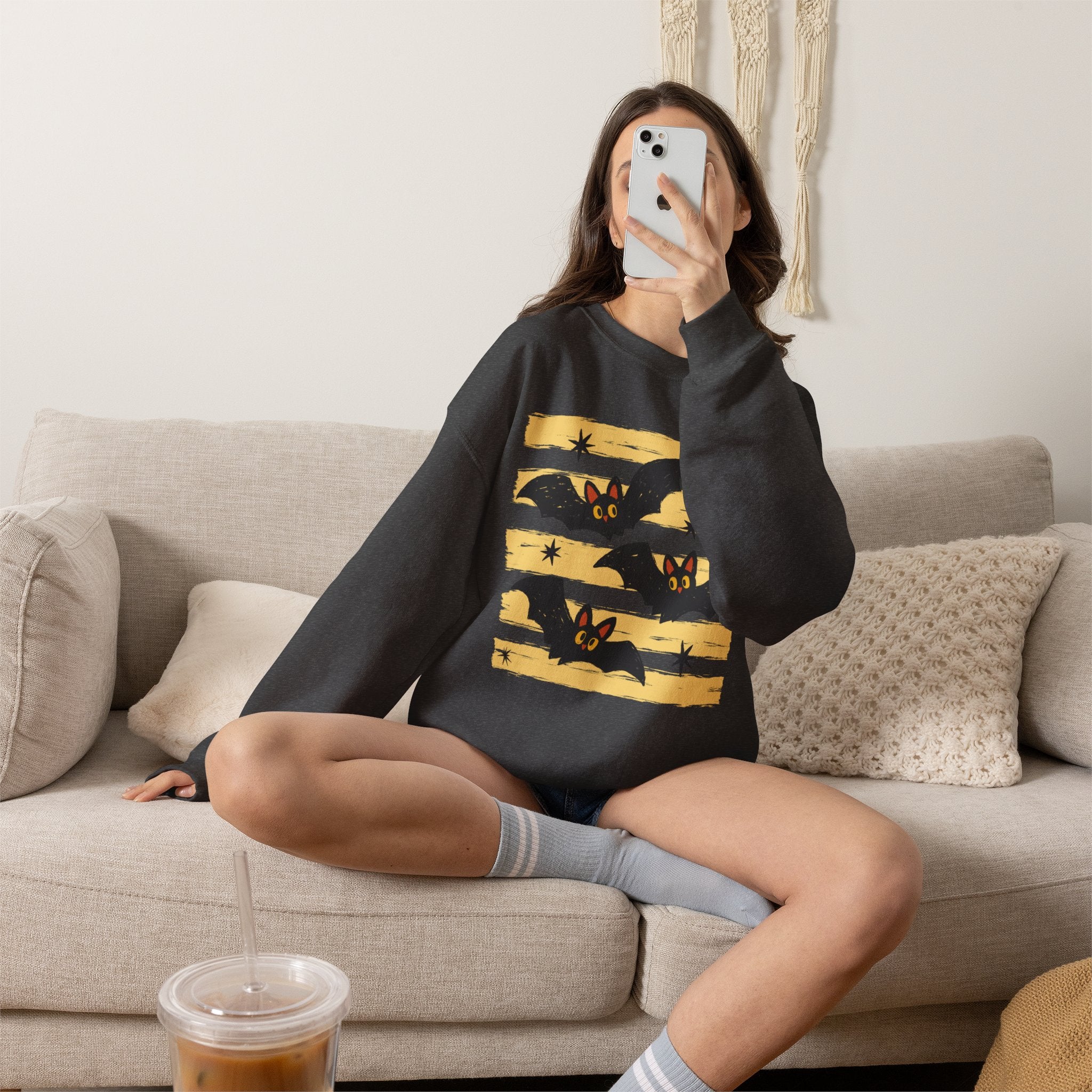 Cute Halloween Bats, Gildan Unisex Heavy Blend™ Crewneck Sweatshirt